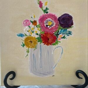 Floral Canvas Art with Vibrant Colors